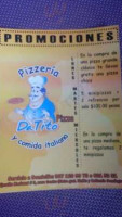 Da Tito Pizzas menu