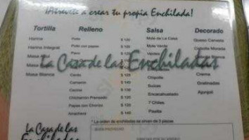 La Casa de la Enchiladas menu