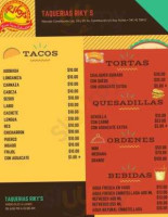 Taquerias Riky's menu