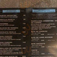 Argentinos menu