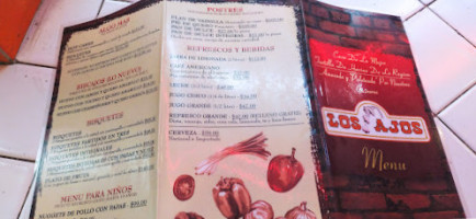 Los Ajos menu