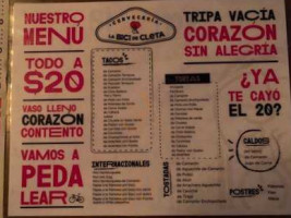 La Bici De Cleta Toluca menu