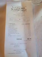 La Casona De Santiago menu