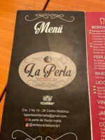La Perla de Santa Marta menu