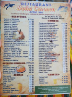 DONA CARMEN menu