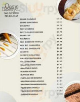 Oasis Bakery Cafe menu