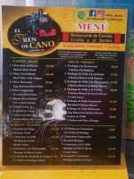 El Tren De Cano menu