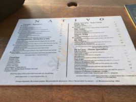 Nativo Y Café menu