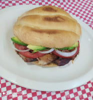 Trini's Lonch Tortas De Asado food