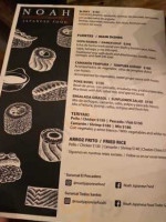 Noah Sushi Pescadero menu