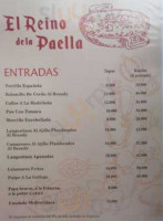 El Reino De La Paella menu