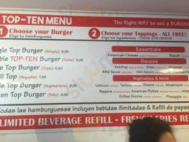 Top-ten Burgers Fries menu