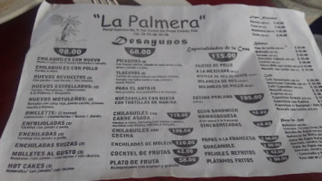 La Palmera menu
