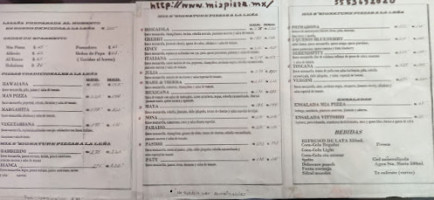 Mia Pizza menu