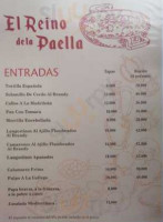 El Reino De La Paella menu