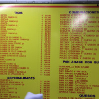 Los Parados menu