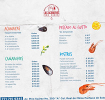 Las Acamayas menu
