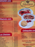 Cafe Y Jalisco menu