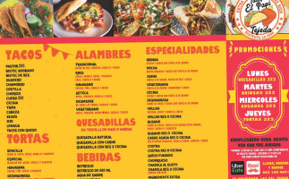 Tacos El Papi Tejeda menu