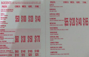 Giorgio's Pizza menu