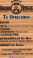 Los Dorados De Villa Birria menu