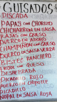 Gorditas Estilo Durango menu