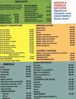 Tacos Marú 2 menu