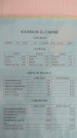 Mariscos El Caribe menu