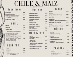 Chile Maíz. menu