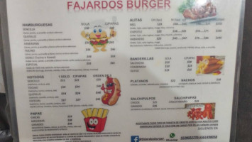 Fajardos Burger menu