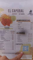 Taqueria “el Caporal” menu