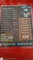 Chema's Street Food menu