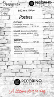 Pecorino Food Boutique menu