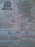 Heidi's menu