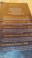 La Caudilla menu