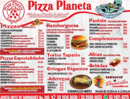 Pizza Planeta menu