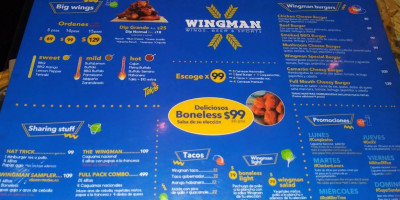 Wingman Ávila Camacho menu