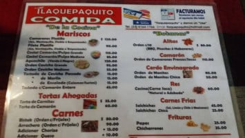 La Trinchera menu