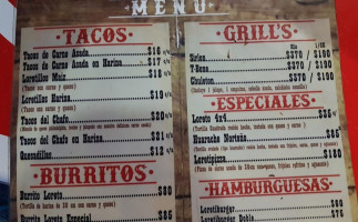 Los Loreto Tacos Grill menu