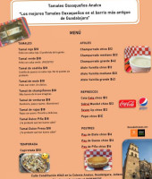 Tamales Oaxaqueños Analco menu