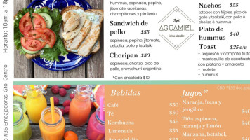 Aguamiel Café menu