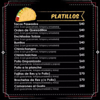 The Chimichanga Fast Food menu