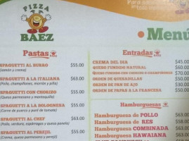 Pizza Báez Galarza menu
