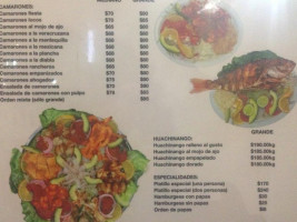 Mariscos Costa Brava menu