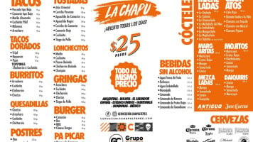 Cervecería Chapultepec Guanajuato Galereña menu