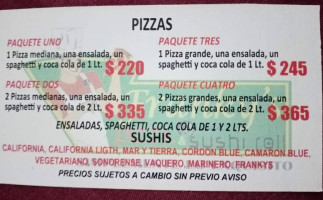 Frankys Pizza Sushi Roll menu