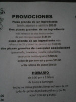 Charly's Pizza menu