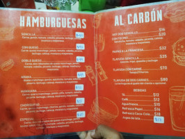 Hamburguesas Al Carbon menu