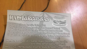 Hamburguesas Chuy´s menu