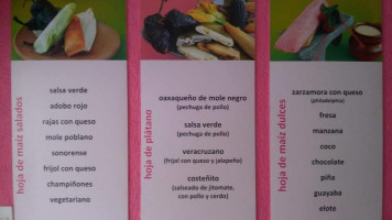 Tamales Delirox Oficial menu